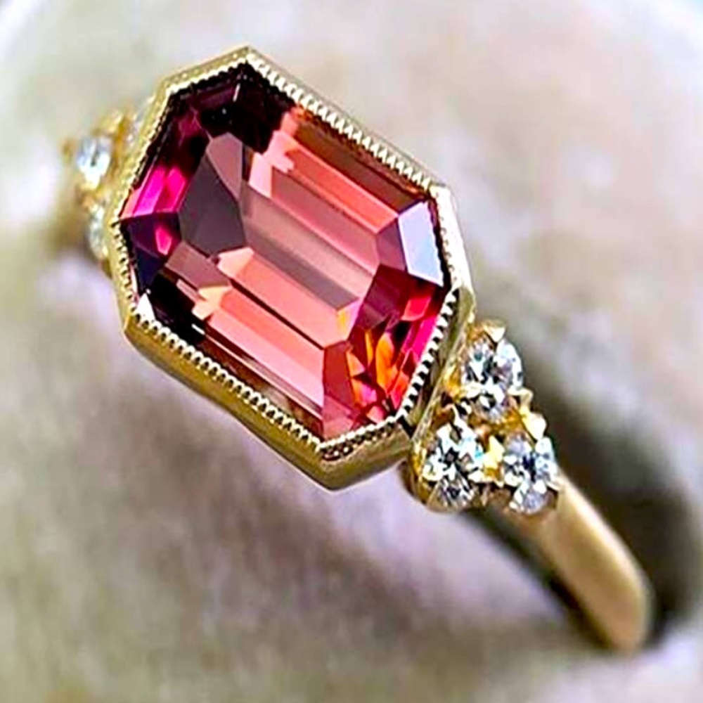 18 Karat Gold Plated Cubic Zirconia Ring